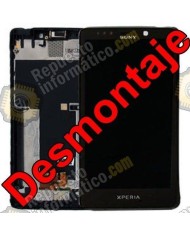 Pantalla (lcd+tactil+marco) Sony Xperia T Lt30 Mint negro (desmontaje)